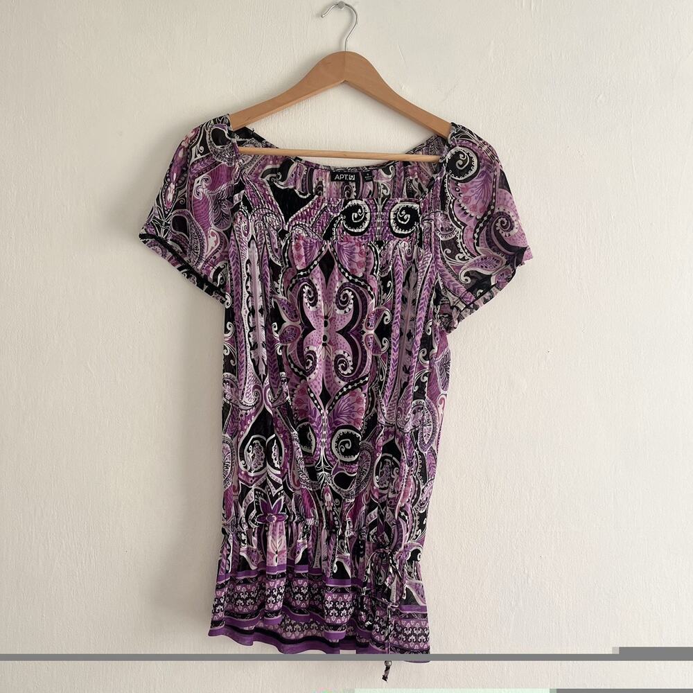 APT.9 Purple Paisley Top